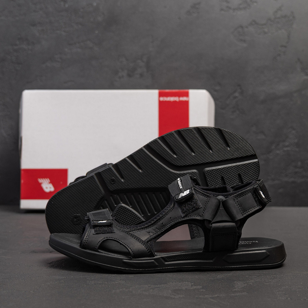 Мужские кожаные сандалии NB Black Київ - зображення 8