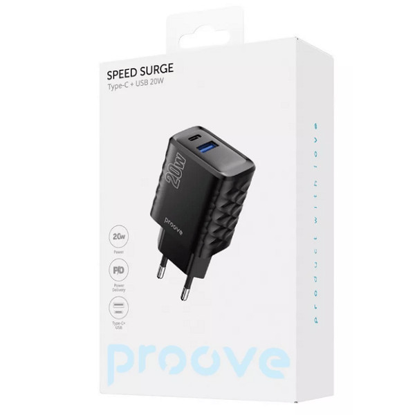 Мережевий зарядний пристрій Proove Speed Surge 20W (USB + Type-C) White (WCSS20120002) (Код товару:3 Харьков - изображение 1