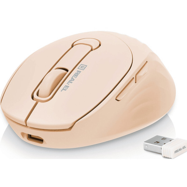 Мишка REAL-EL RM-370W Beige (EL123200056) Харків - зображення 2
