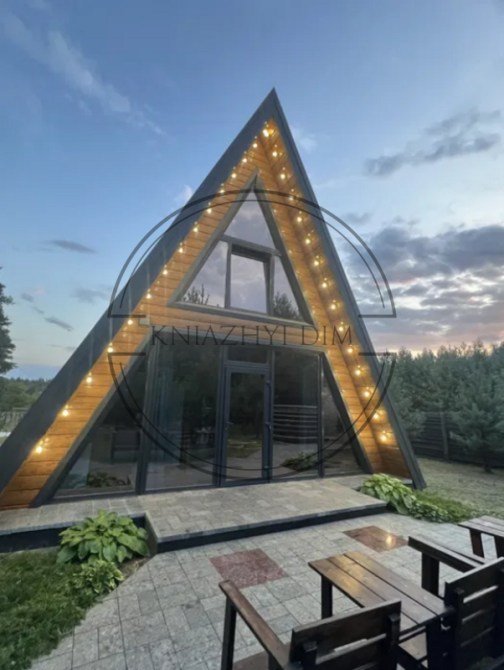 А-Фрейм будинок+41 сотка+ліс+3хв до річки+чан з каміння для відпочинку, бізнесу, ретрит-відпочинок Київ - зображення 2