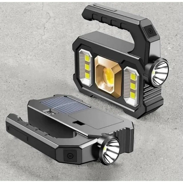 Ручний Акумуляторний Ліхтарик із сонячною панеллю та павербанком Краща ціна!!! Одеса - зображення 1