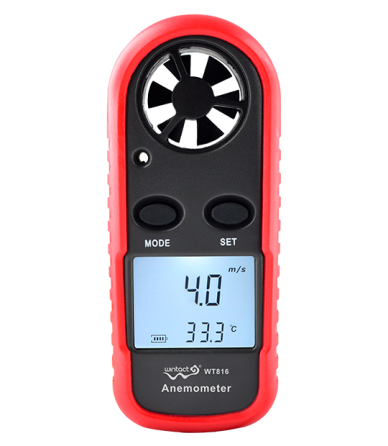 Анемометр цифровой 0,1-30м/с, -10-45°C WINTACT WT816 Харків