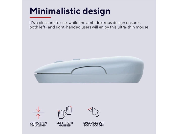 Мышь компьютерная безпроводная Trust Puck Rechargeable Ultra-Thin BT WL Silent Blue 24126_TRUST голу Киев - изображение 8