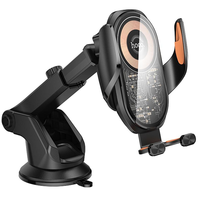Автодержатель с БЗУ Hoco HW34 Blue whale 3-axis linkage wireless 15W (center console) Херсон - зображення 5