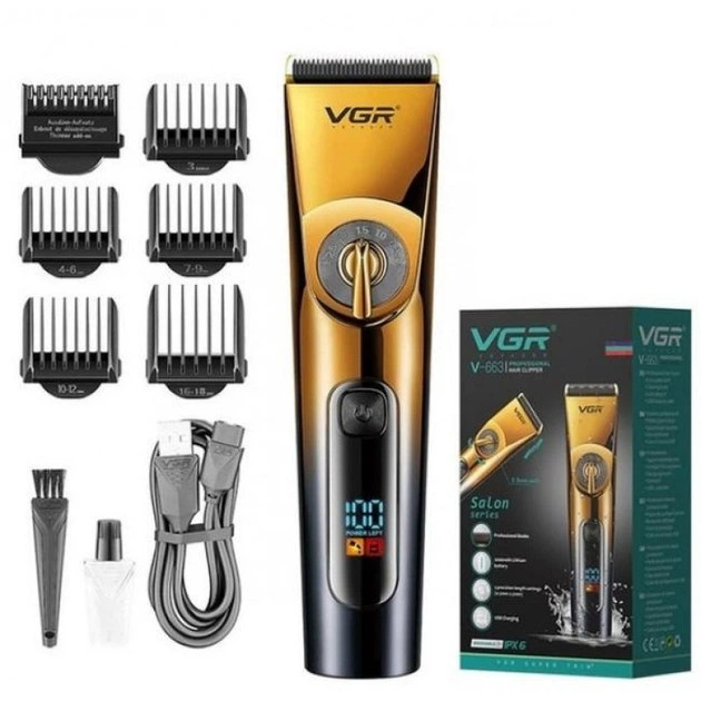 Машинка для стрижки аккумуляторная VGR V-663 10 Вт золотистая Киев - изображение 1
