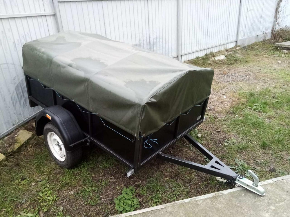 Тент на легковий причіп ТЦС 2013 2,00 х 1,30 ПВХ Єврофура колір хакі Барышевка - изображение 1