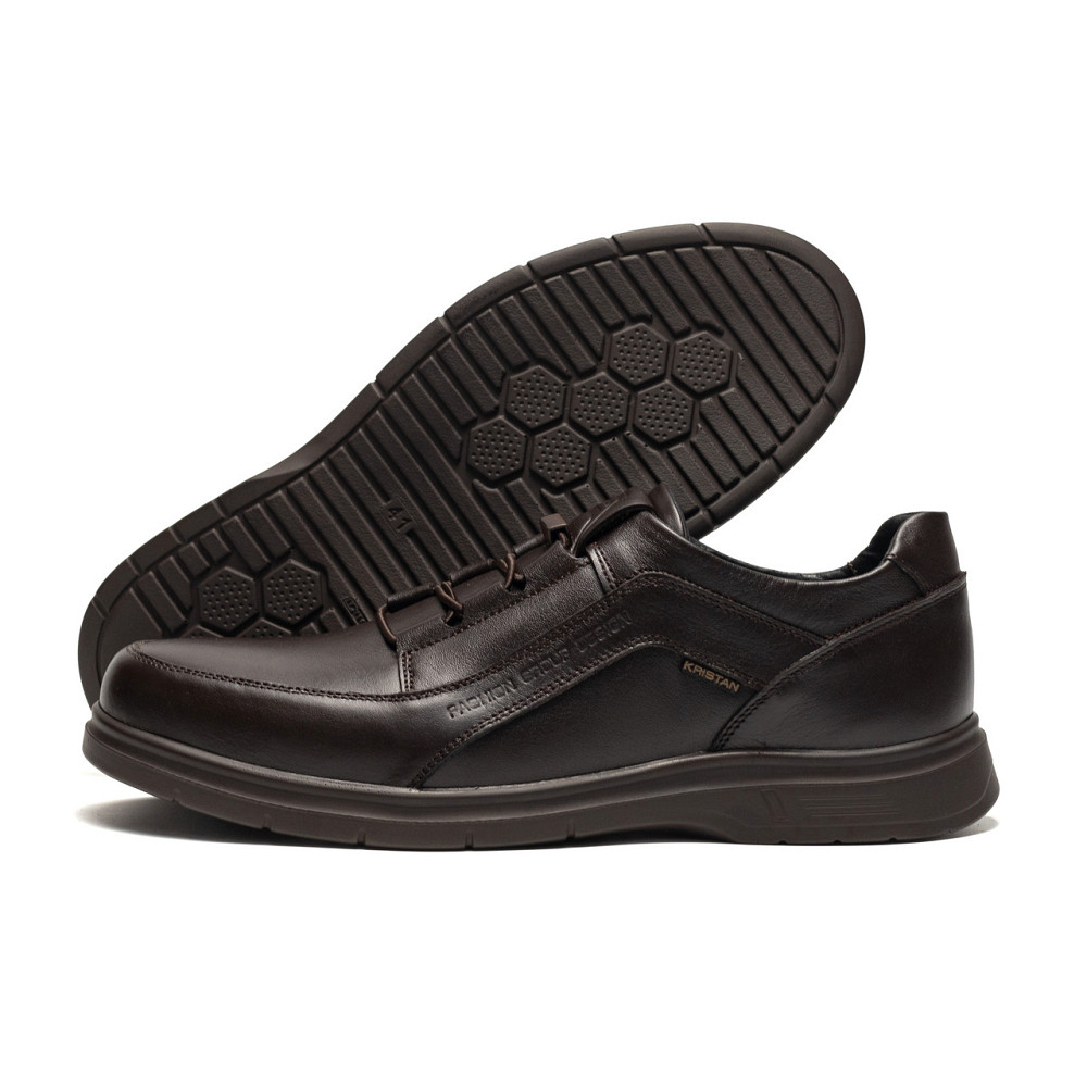 Мужские кожаные туфли Kristan dark chocolate Київ - зображення 1