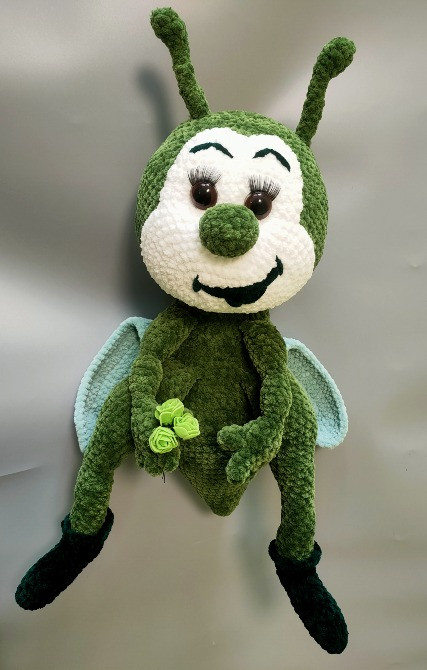 Іграшка м'яка в'язана Коник цвіркун стрибунець велика 45 см подарунок hand made Нововолынск - изображение 2