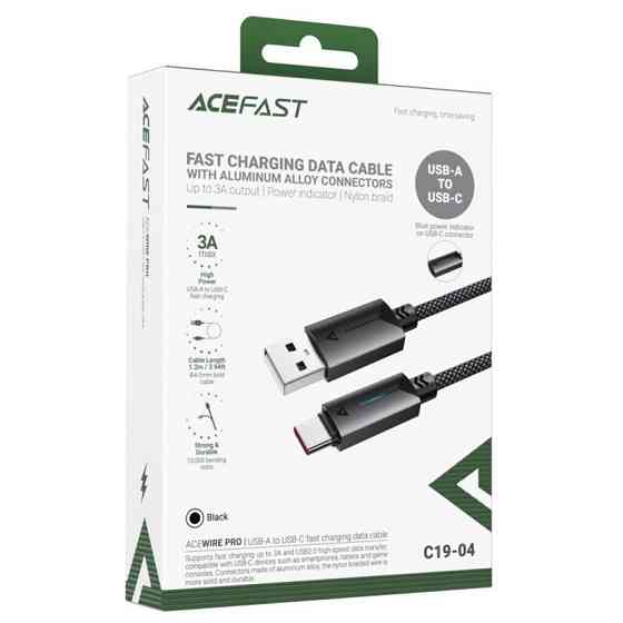 Дата кабель Acefast C19-04 USB to Type-C 3A (1.2m) Херсон