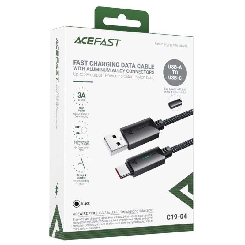 Дата кабель Acefast C19-04 USB to Type-C 3A (1.2m) Херсон - зображення 2