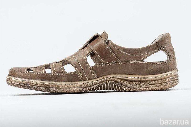 Мужские кожаные летние туфли Comfort olive Киев - изображение 2