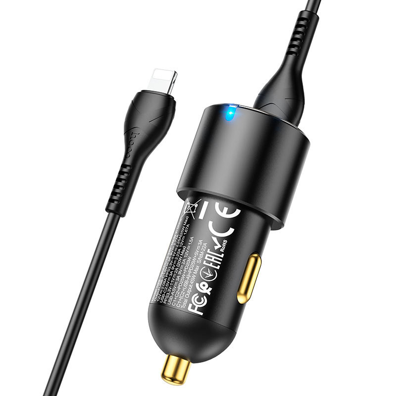 АЗУ Hoco NZ6 PD45W (2Type-C/1USB) + Type-C to Lightning Херсон - изображение 2