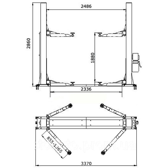 Двухстоечный электрогидравлический подъемник 4т 380В LAUNCH TLT-240SBA Харків - зображення 2