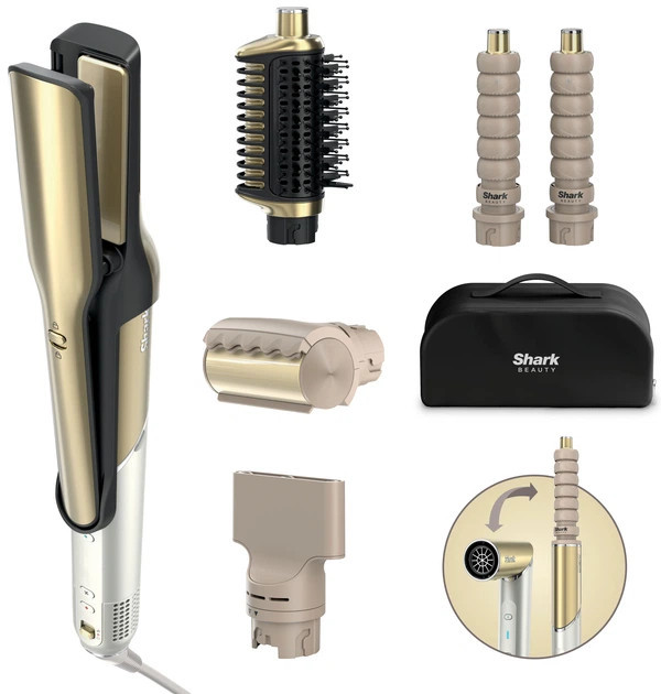 Стайлер для волос Shark Glam Sleek Straight Waves & Curls Multi-styler HD6051SEU 1500 Вт золотистый Київ - зображення 1