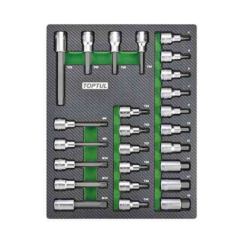Набор бит впресованных в головку 1/2" 25ед. (в ложементе) TOPTUL GEB2501 Харків