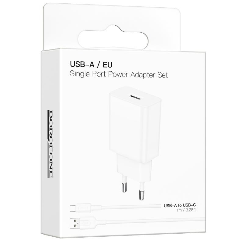 СЗУ Borofone BA110A Lemi 7.5W (1USB-A) + кабель USB to Type-C Херсон - зображення 2