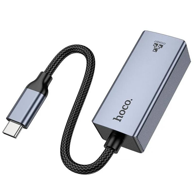 Переходник Hoco UA37 Portable Type-C to RJ45 1000 Mbs (0.15m) Херсон - зображення 5