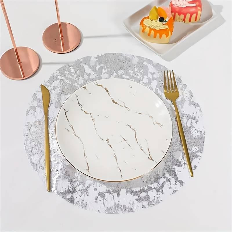 Декоративный подтарельник для сервировки Leeseph 33см 10 шт серебро Одесса - изображение 3