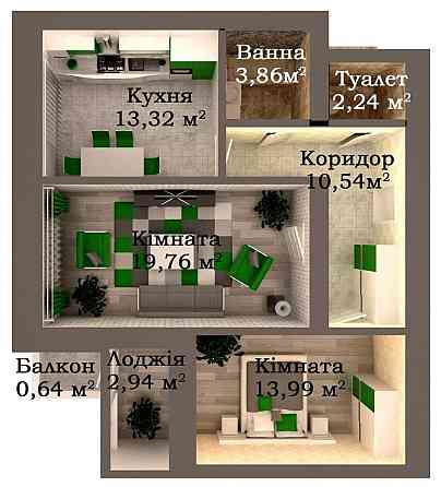 продажа 2-к квартира Луцк, 73500 $ Луцьк