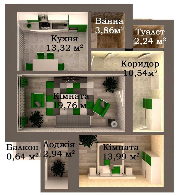 продажа 2-к квартира Луцк, 73500 $ Луцьк - зображення 2