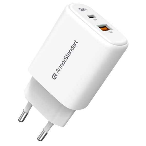Зарядний пристрій ArmorStandart AR-T252WEU 25W GaN Type-C+USB White (ARM89532) Харьков - изображение 1