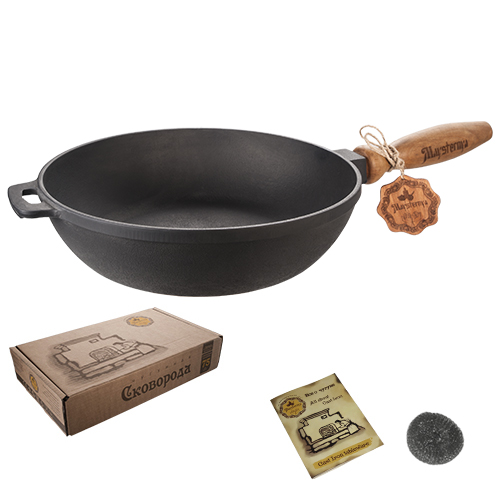 Сковорода чугунная Maysternya с деревянной ручкой 26х6 см Т305 Одеса - зображення 4