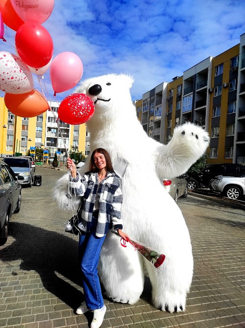 Белый мишка Знаменка,Александрия.Заказать аниматора медведь ростовая кукла. Знам'янка - зображення 3