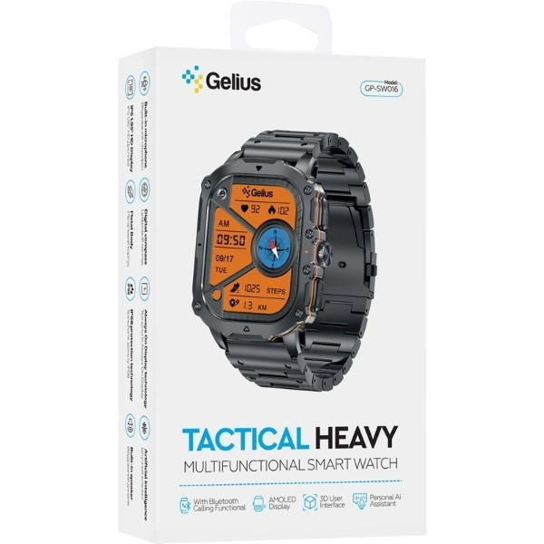 Смарт-годинник Gelius Tactical Heavy GP-SW016 Black Chrome Харків - зображення 4