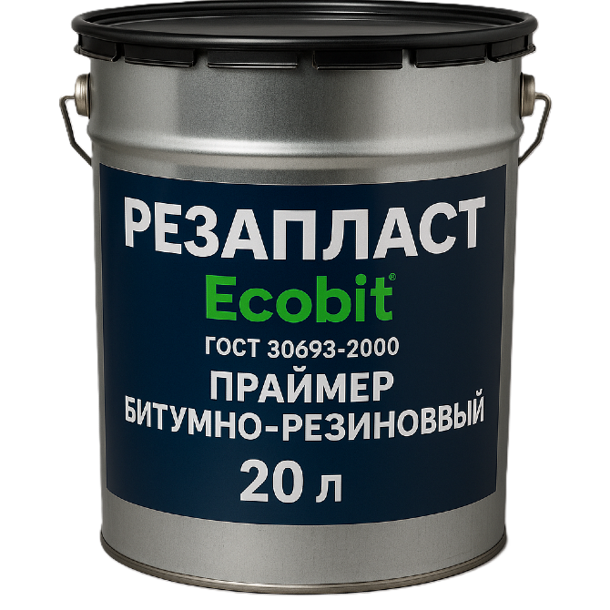 Праймер РЕЗАПЛАСТ Ecobit покрівельний для швів гумово-бітумна ТУ 21-27-105-83 20 л Днепр - изображение 1