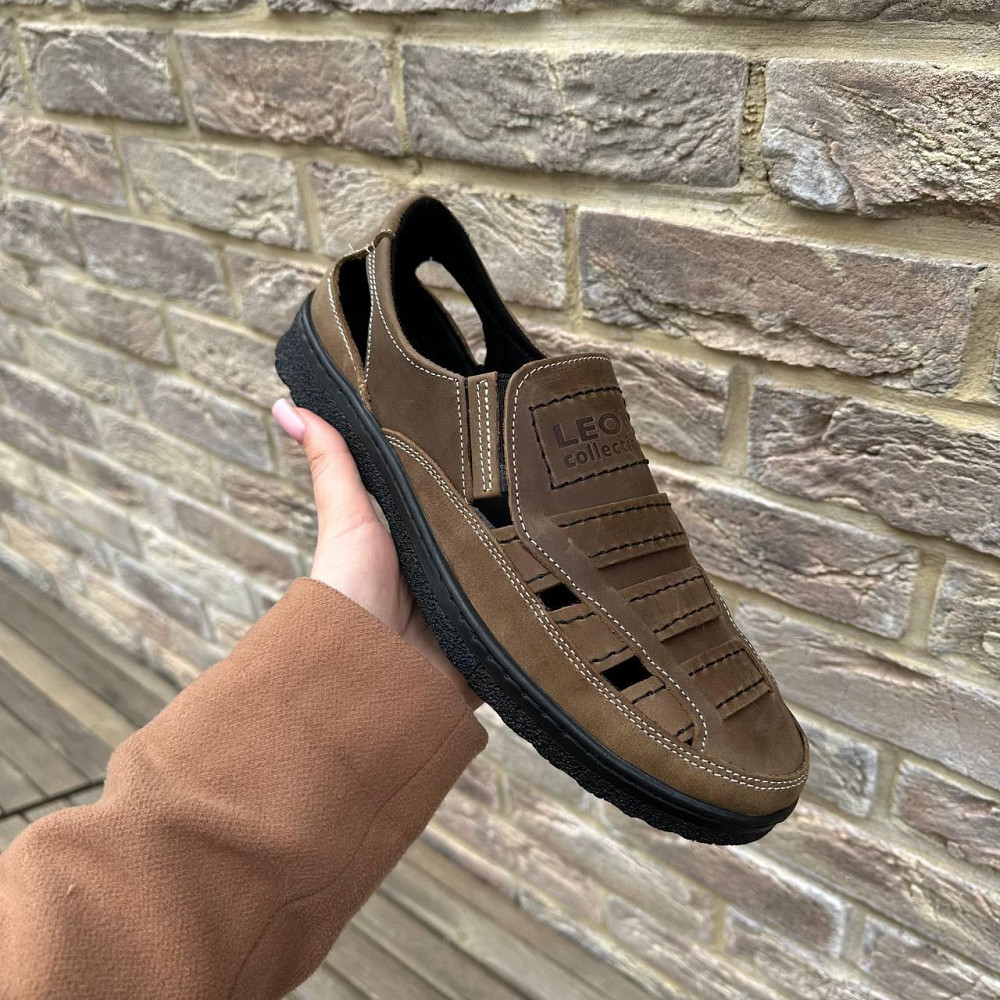 Мужские кожаные летние туфли Leon Olive Киев - изображение 8