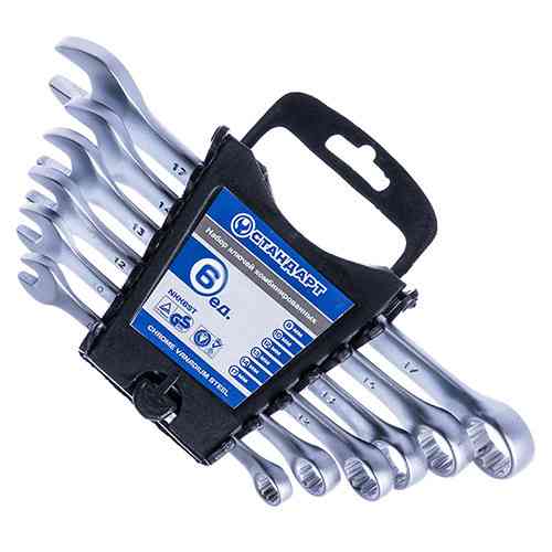 Набор рожково-накидных ключей 6 шт. (8-17 мм) на холдере СТАНДАРТ NKK6ST Харків