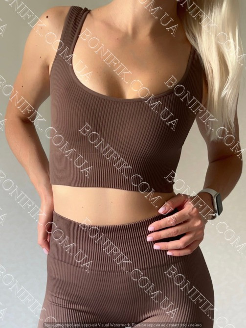 Женский бесшовный топ на широкой бретели Top Rib Кривий Ріг - зображення 4