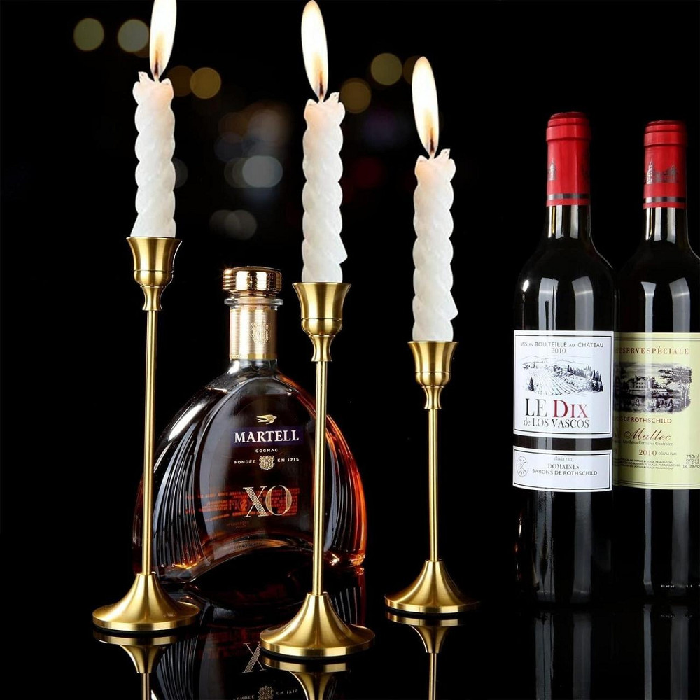 Набор подсвечников Leeseph Mat 3шт золото  MV023 Одеса - зображення 2