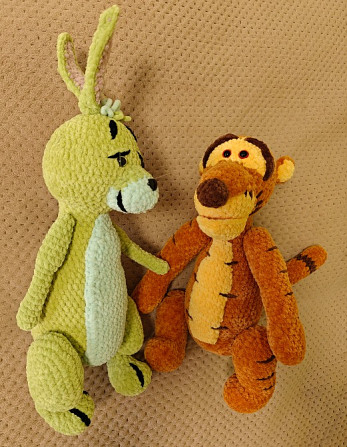 Тигр помаранчевий іграшка м'яка в'язана мультперсонаж ручна робота Handmade Нововолынск - изображение 4