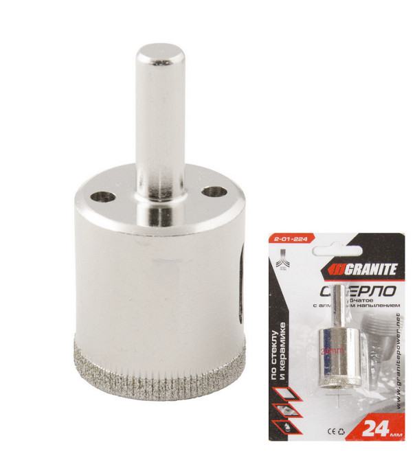 Сверло для стекла и керамики GRANITE трубчатое с алмазным напылением 24 мм 2-01-224 Харків - зображення 1