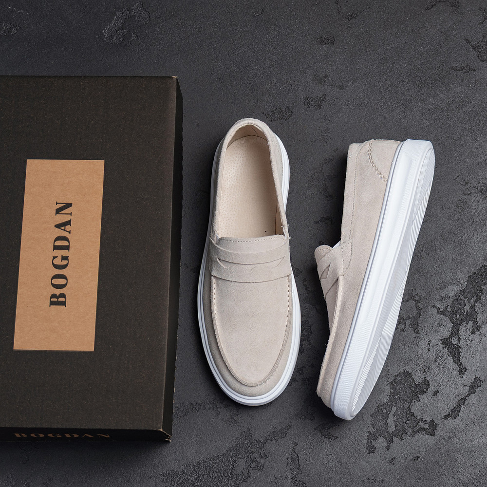 Мужские кожаные лоферы Urban Style Beige Київ - зображення 10