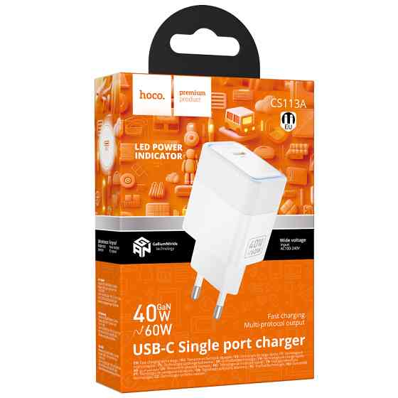 СЗУ Hoco CS113A Lounge PD40W (1USB-C) Херсон