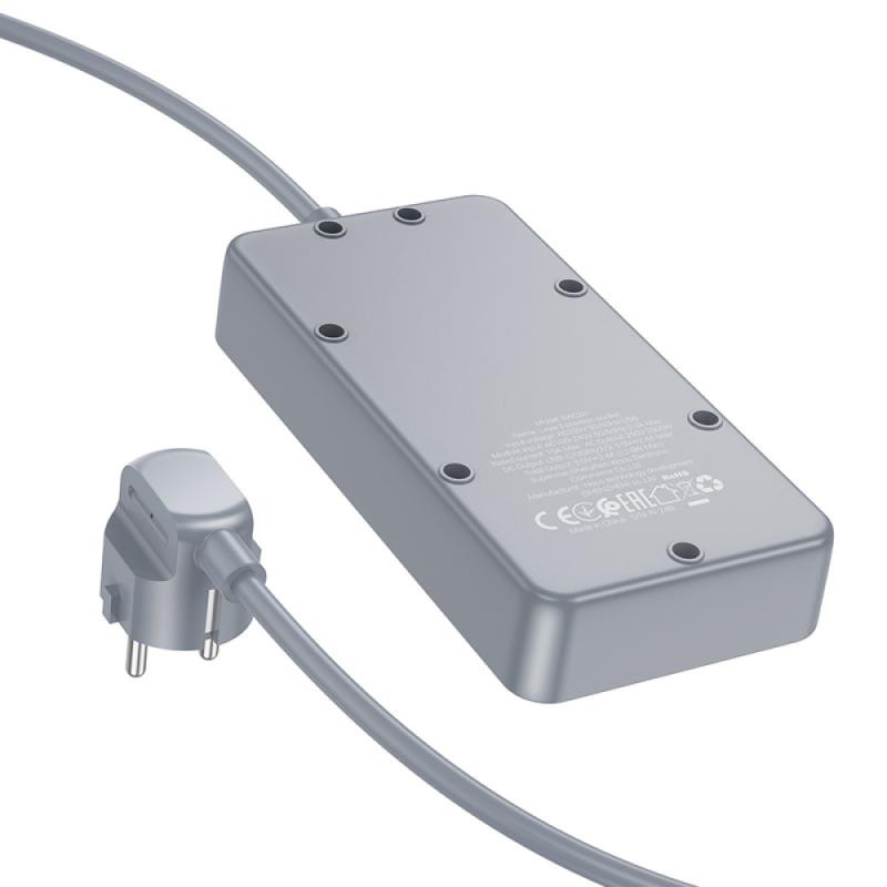 Удлинитель Borofone BAC2A (3USB-A/1C/3xSocket) (1.5m) Херсон - изображение 4