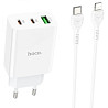 СЗУ Hoco C99A PD20W+QC3.0 (1USB/2Type-C/3A) + Type-C to Lightning Херсон