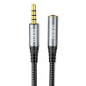 Аудіо-кабель Hoco UPA20 3.5 audio Male to Female 1m Metal Gray Харків