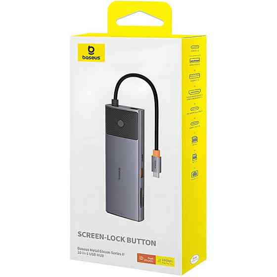 Переходник HUB Baseus Metal Gleam II OS 10in1 Dual Display (B00061800123-01) Херсон