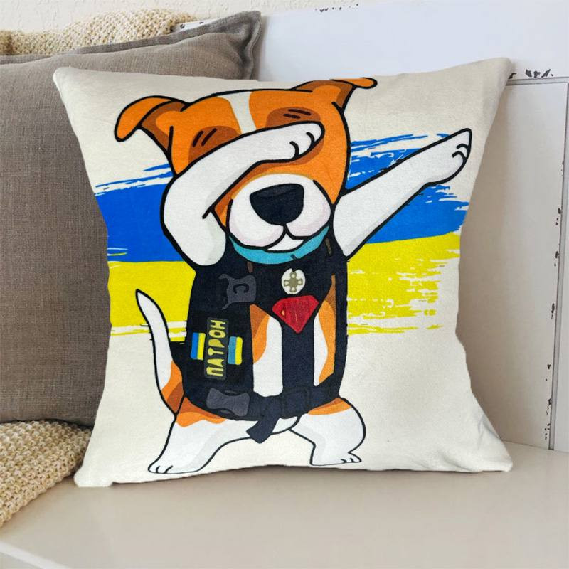 Подушка патріотична 3D "Пес Патрон" 2712_E 12749 50х50 см біла Киев - изображение 1