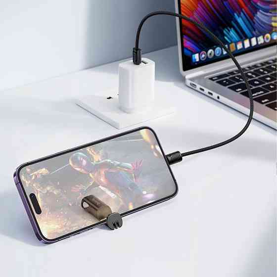 Дата кабель Hoco X126 Experto Type-C to Lightning 30W + Phone Holder & Lanyard (0.35m) Херсон