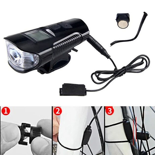 Велофара водонепроникна з комп'ютером та сигналом з виносною кнопкою Київ - зображення 4