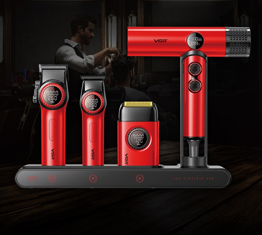 Комплект длят стрижки VGR STEPLERSS PRO 4 IN 1 RED красный Киев - изображение 2