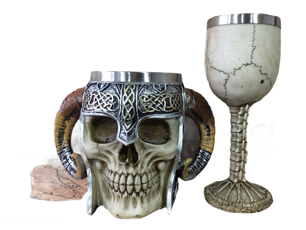 Подарочный набор Чашка Бокал 3 Череп в Трещинах Большие Подарок Київ - зображення 10