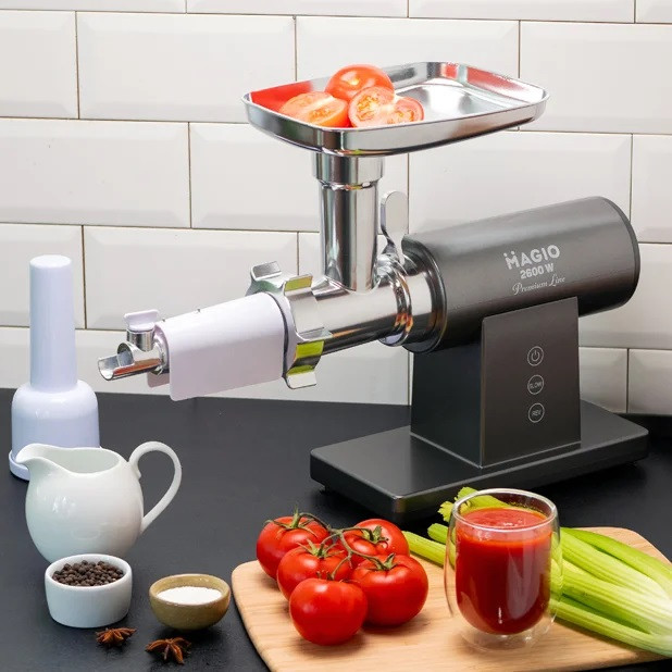 Мясорубка электрическая Magio MG-271 2600 Вт серая Київ - зображення 2