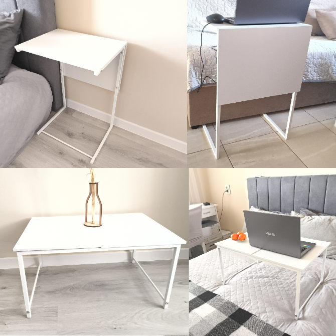 Столик-трансформер під ноутбук для їжі перед телевізором, журнальний столик для чаю в ліжко Білий Одесса - изображение 1