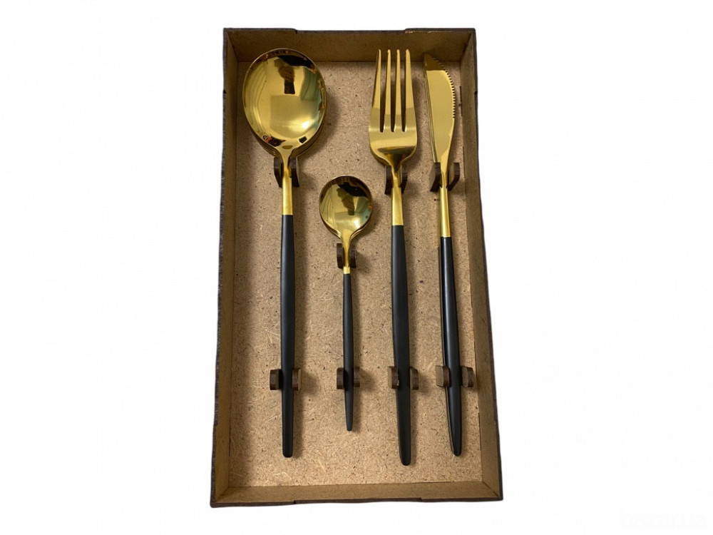 Набор столовых приборов Kitchen чёрный на 2 персоны Київ - зображення 5