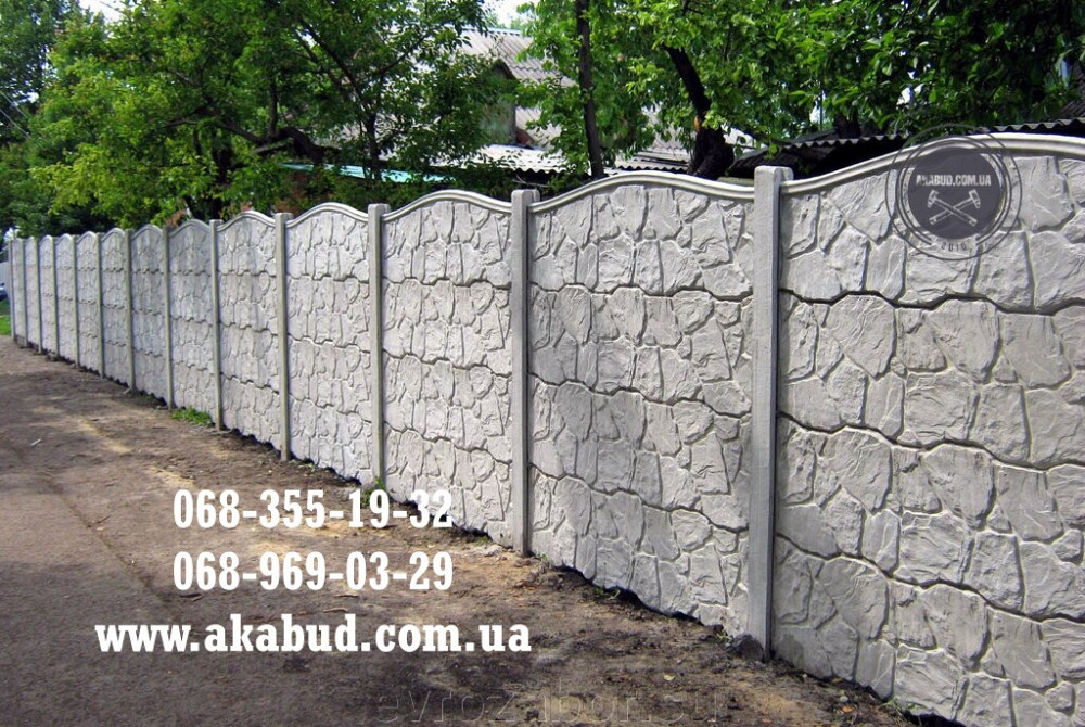 Бетонный забор, тротуарная плитка, бордюры, водостоки. Заборы бетонные наборные Кривой Рог - изображение 5